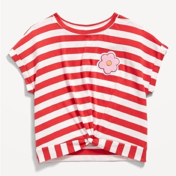 Old Navy Girls tie front tops Striped and Floral Tees bundle of 3 size Small 6/7 - Picture 15 of 16